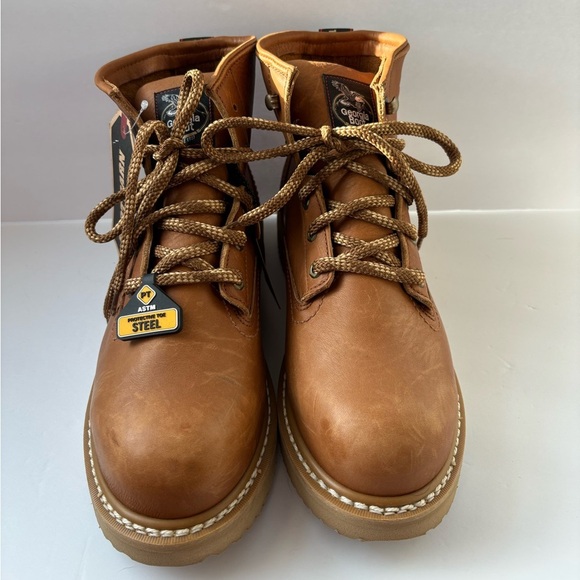 NWT Georgia Boot Men\'s Steel Toe Barracuda Gold Wedge Work Boots Size 9.5 main image 9